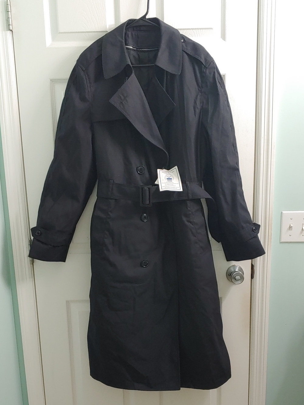 Garrison Collection All Weather Coat NWT Men's Black Trench Coat Size 42L